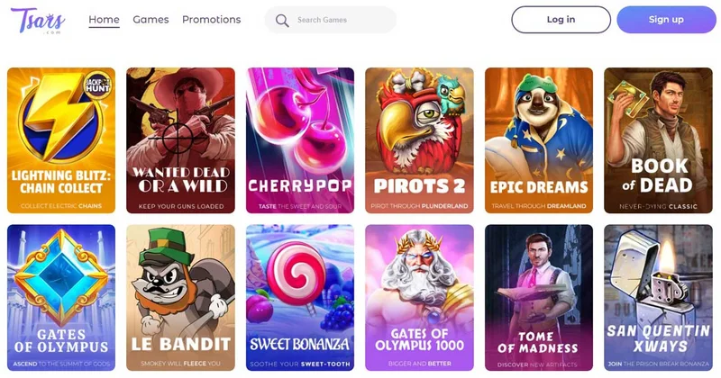 Tsars Casino casino interface